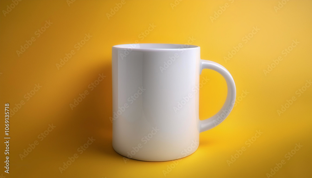 Coffee mug, isolated on a yellow pastel. Coffee mug, isolated on a yellow pastel.