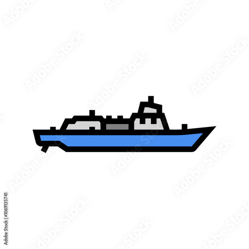 frigate ship color icon vector. frigate ship sign. isolated symbol illustration