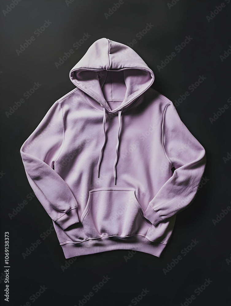 Hoodie Mockup - A lavender hoodie displayed on a dark background, showcasing its casual style and comfort. Hoodie Mockup - A lavender hoodie displayed on a dark background, showcasing its casual style and comfort.