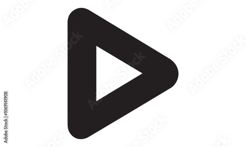 Play button icon vector illustration black play button design for media applications, modern triangle symbol representing a play button in flat style for multimedia, apps, and navigation use