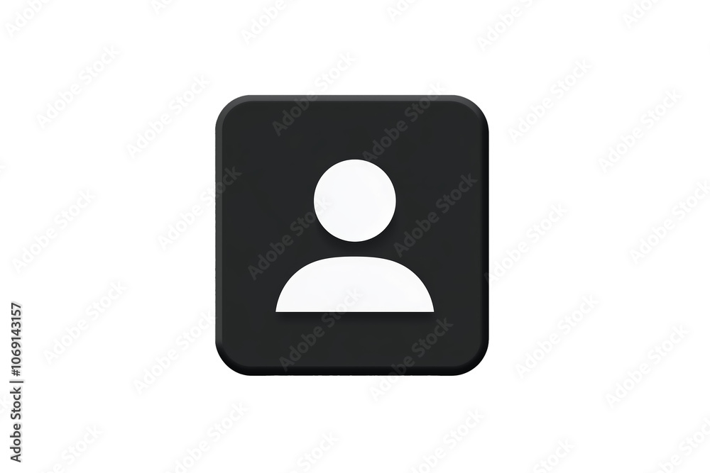 PNG cut out isolated background. A simple, minimalist icon representing a user profile, featuring a white silhouette of a person centered on a dark rounded square background. PNG cut out isolated background. A simple, minimalist icon representing a user profile, featuring a white silhouette of a person centered on a dark rounded square background.