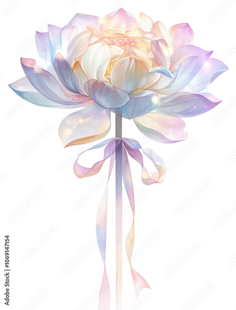 Fototapeta premium PNG Lotus illustration watercolor flower.