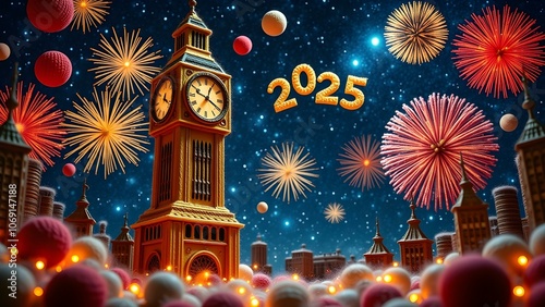 Celebrates 2025 New Year with Fireworks
