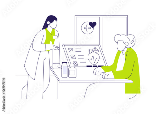 Manage heart disease abstract concept vector illustration.