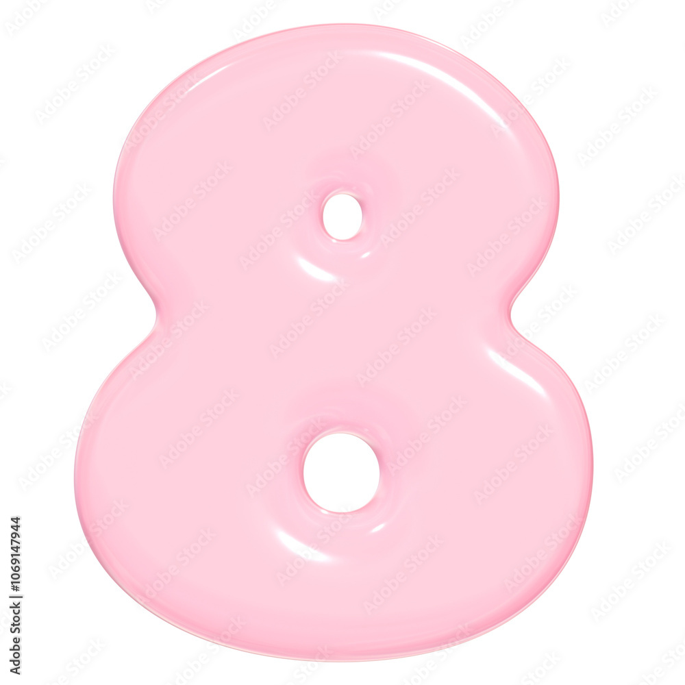 3D Cute Glossy Pink Number 8 Illustration 3D Cute Glossy Pink Number 8 Illustration