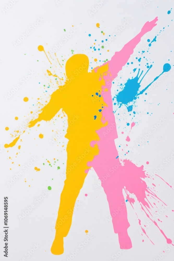 Vibrant abstract paint splatter art background Vibrant abstract paint splatter art background