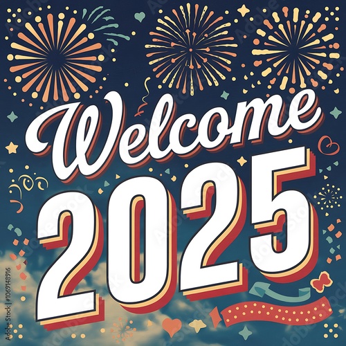 Welcome to 2025 with Fireworks and Festive Decorations