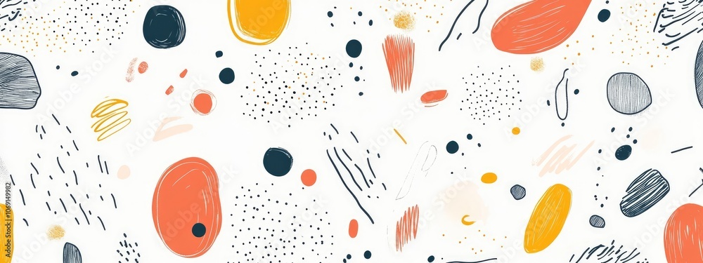 Modern Abstract Doodle Pattern with Organic Shapes, Perfect for Textile Printing and Digital Templates Modern Abstract Doodle Pattern with Organic Shapes, Perfect for Textile Printing and Digital Templates