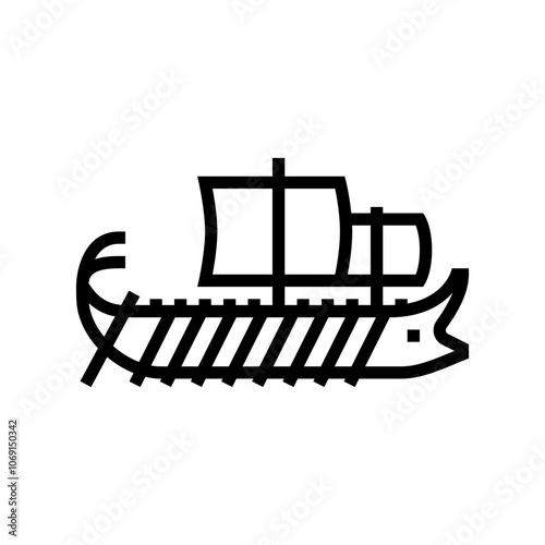dhow ancient ship line icon vector. dhow ancient ship sign. isolated contour symbol black illustration