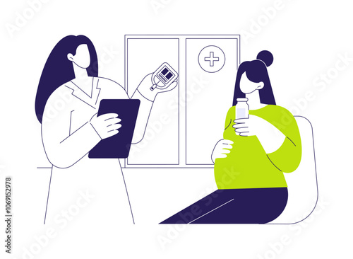 Glucose tolerance test abstract concept vector illustration.