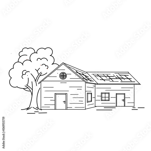 Outline of a house, cabin