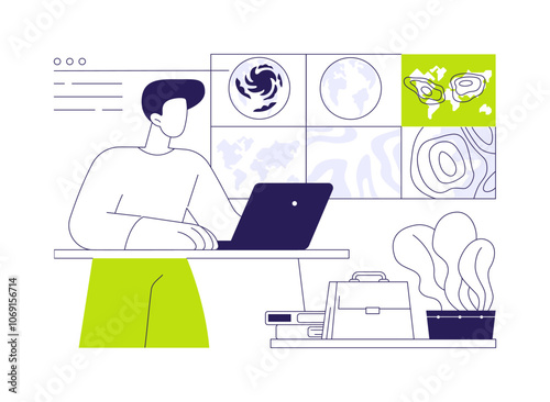 Study weather patterns abstract concept vector illustration.