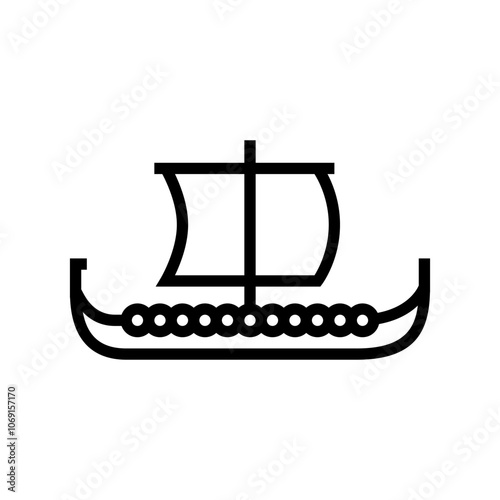 caravel ancient ship line icon vector. caravel ancient ship sign. isolated contour symbol black illustration