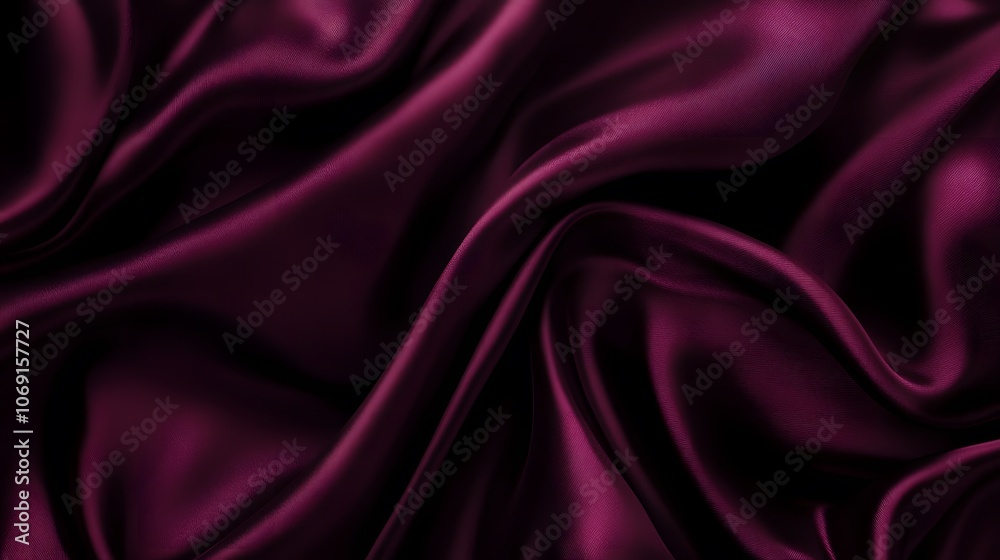 Fototapeta premium A sumptuous burgundy silk texture that exudes elegance and luxury, ideal for fashion, beauty, and romantic design concepts