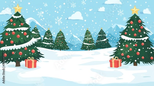 Festive Christmas Banner Background Template