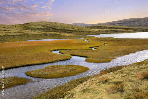 River Orkla located in Oppdal county, Norway photo