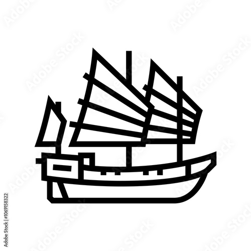 galley ancient ship line icon vector. galley ancient ship sign. isolated contour symbol black illustration