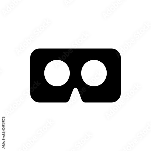 Vr cardboard simple icon. Flat design. White background