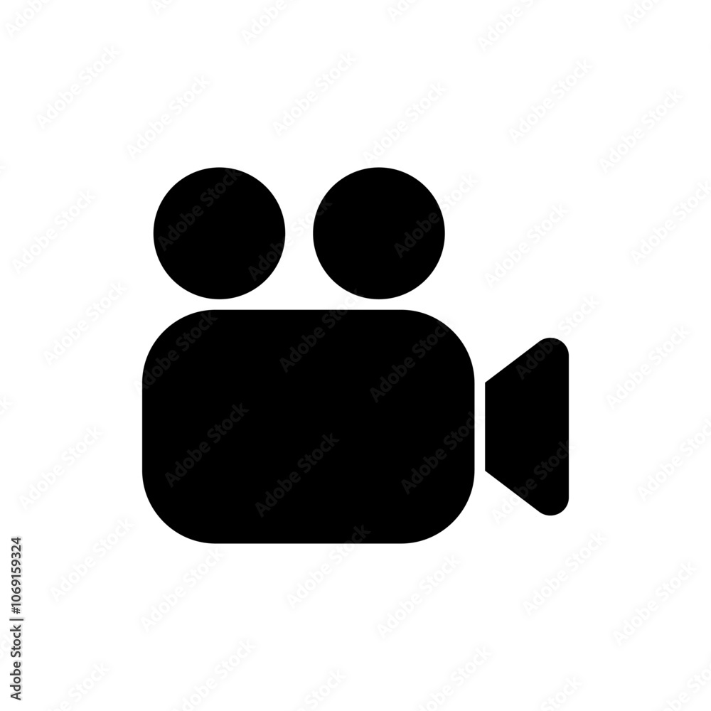Video camera simple icon. Flat design. White background Video camera simple icon. Flat design. White background