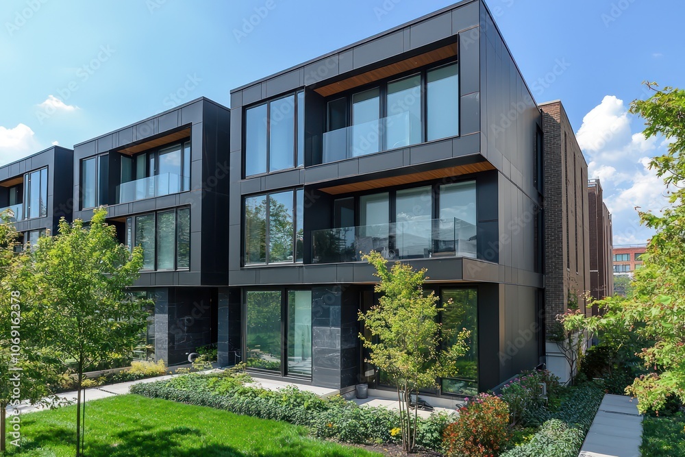 Ultra contemporary Chicago townhouse with black steel and slate glass. Ultra contemporary Chicago townhouse with black steel and slate glass.
