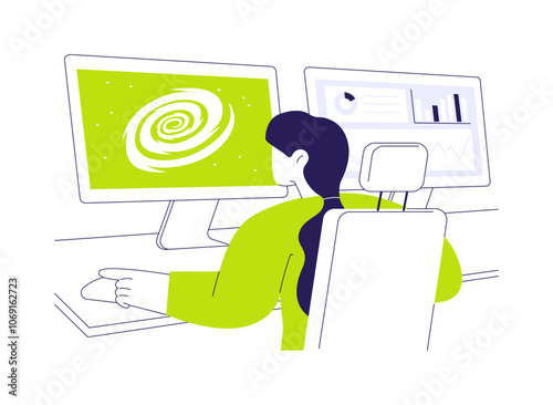 Analyze astronomical data abstract concept vector illustration.