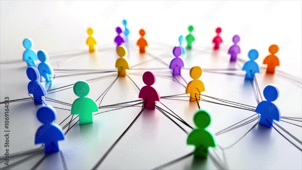 Social media network connection, people icons on white background. Global internet technology and online data exchange Social media network connection, people icons on white background. Global internet technology and online data exchange