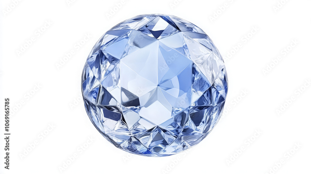 A round, sparkling blue diamond showcasing its intricate facets and brilliance. A round, sparkling blue diamond showcasing its intricate facets and brilliance.