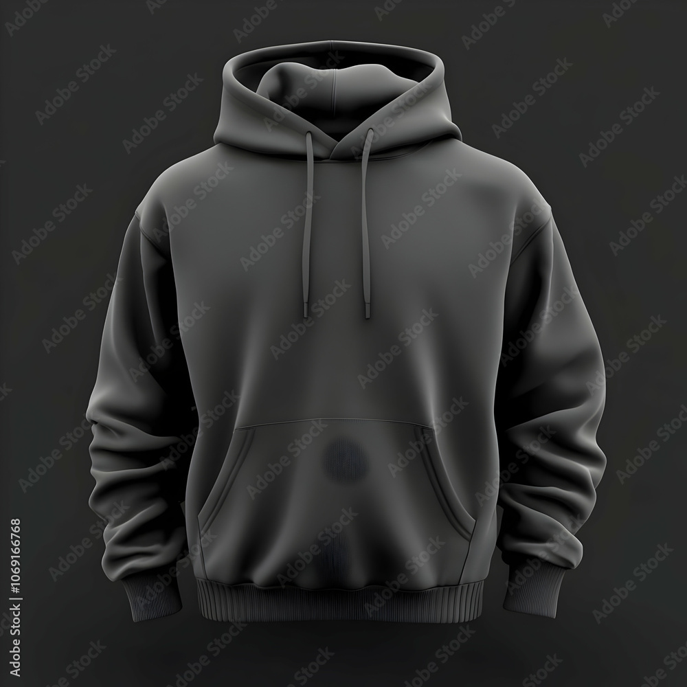 Hoodie Mockup - A black hoodie displayed against a dark background, showcasing its design and style. Hoodie Mockup - A black hoodie displayed against a dark background, showcasing its design and style.