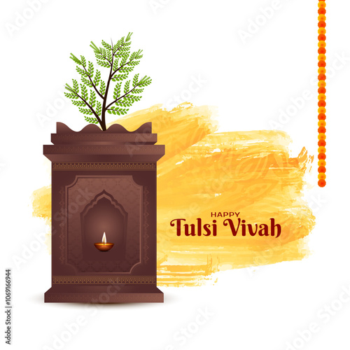 Happy Tulsi Vivah religious Indian festival background