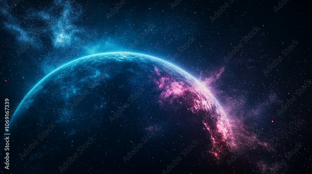 Obraz premium Cosmic Blue Planet 