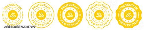 Protection UV 400 badge logo vector design. Suitable for product label