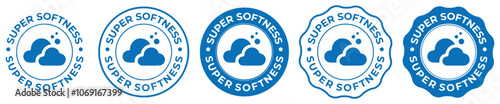 Super softness with cloud badge logo design. Suitable for information and product label