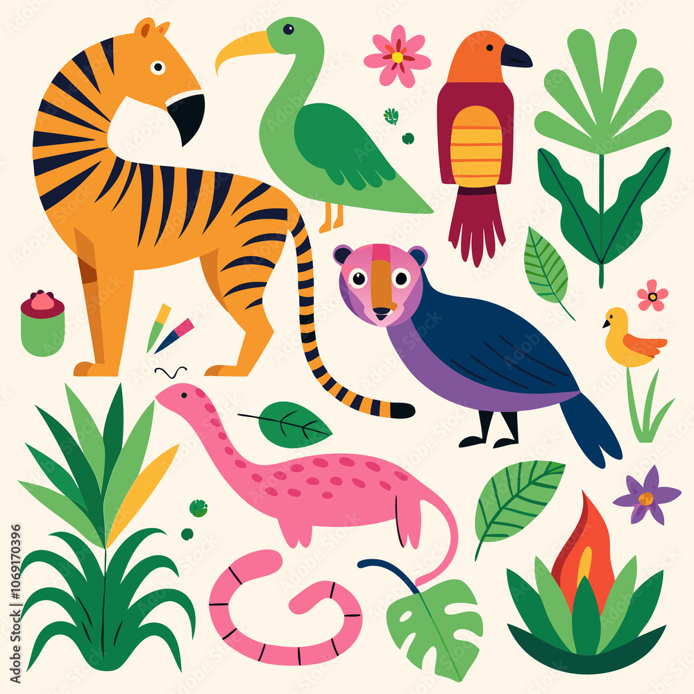 Fototapeta premium bird cartoon animal lion