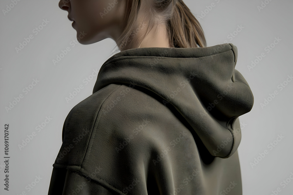 Hoodie Mockup - A close-up of a person wearing a hooded sweatshirt, showcasing fashion and casual style. Hoodie Mockup - A close-up of a person wearing a hooded sweatshirt, showcasing fashion and casual style.