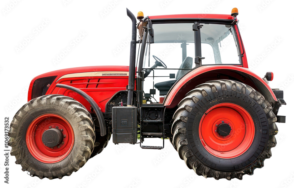 PNG Red farm tractor vehicle wheel white background. PNG Red farm tractor vehicle wheel white background.