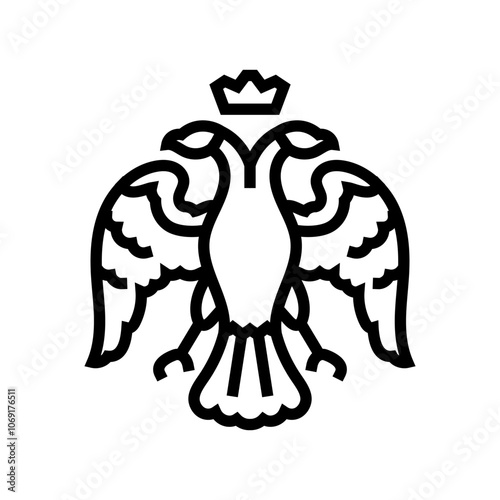 double headed eagle byzantine line icon vector. double headed eagle byzantine sign. isolated contour symbol black illustration