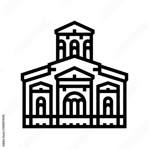church byzantine line icon vector. church byzantine sign. isolated contour symbol black illustration