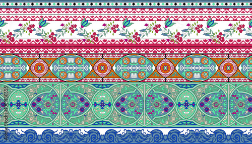 seamless beautiful wallpaper cards border design floral leaf vintage ornament Victorian geometric ethnic print paisley 