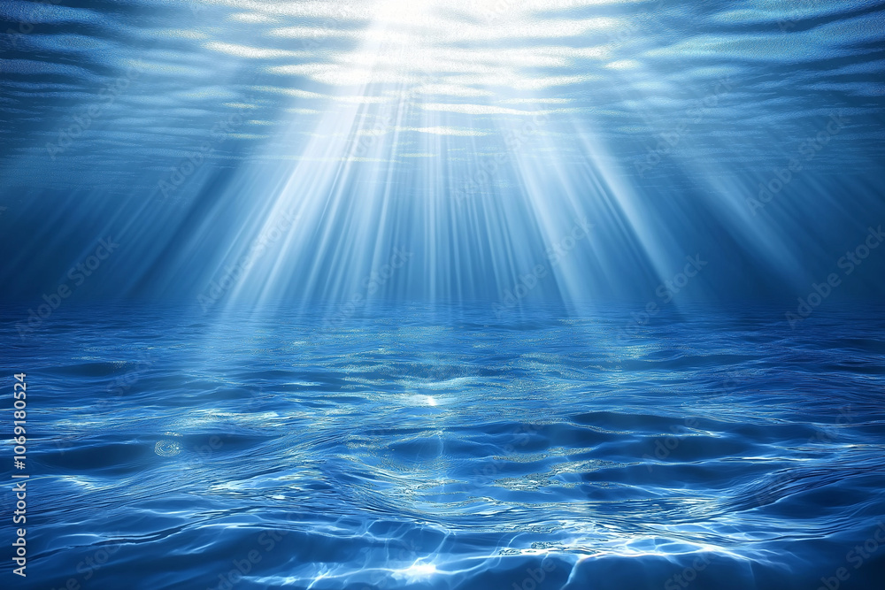 Clear blue water waves with light shining Clear blue water waves with light shining
