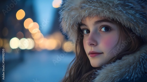 Children dressed warmly for winter, enjoying snowy weather and outdoor fun, creating heartwarming moments of seasonal joy and playful energy in nature photo