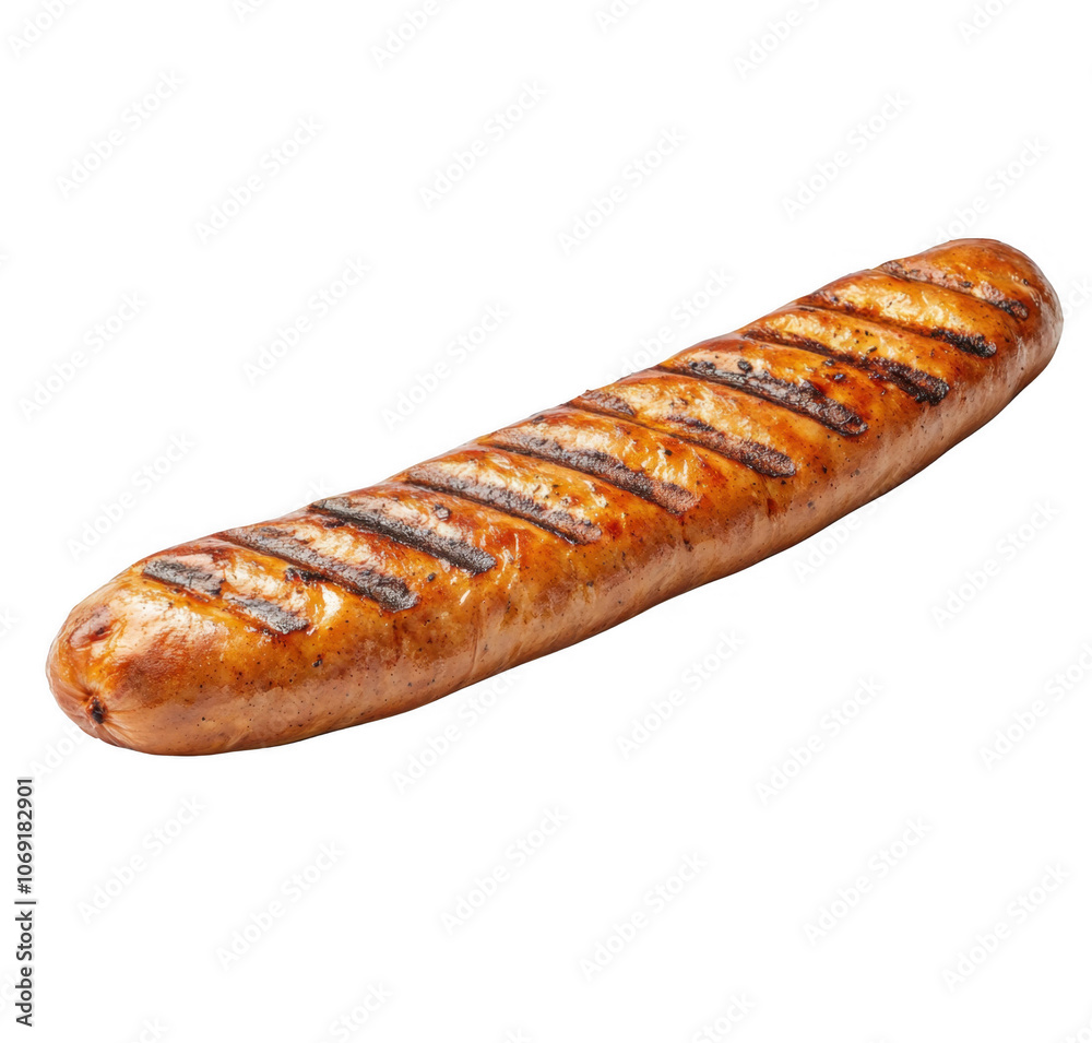 Perfectly grilled sausage on a transparent background Perfectly grilled sausage on a transparent background