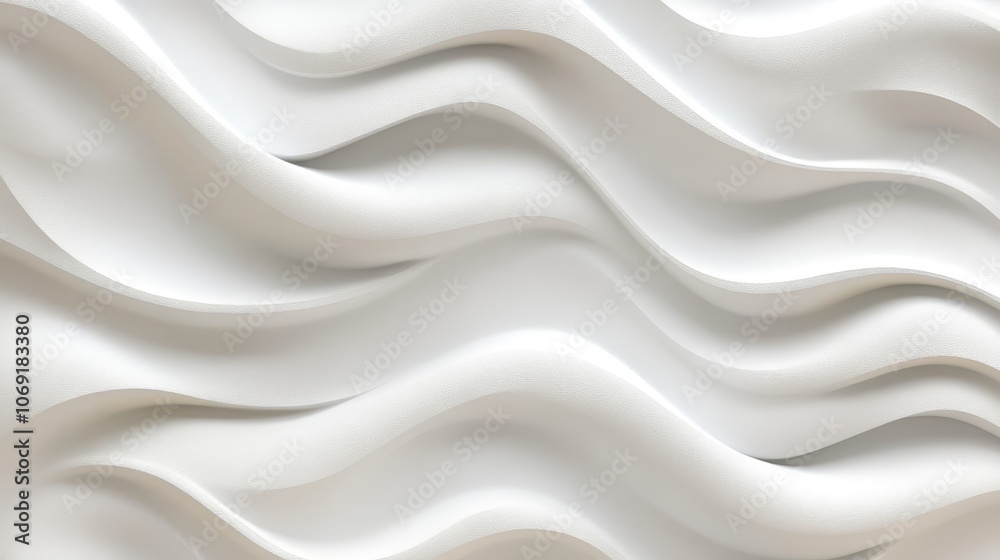 Fototapeta premium Abstract Background With Smooth White Waves. Elegant Flowing Wavy Lines, Modern Minimalistic Design.
