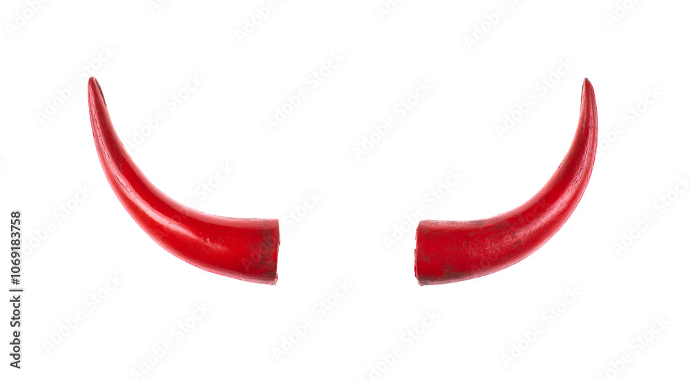 red devil horns isolated on white background red devil horns isolated on white background