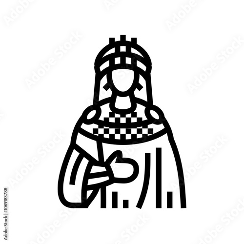 empress byzantine line icon vector. empress byzantine sign. isolated contour symbol black illustration