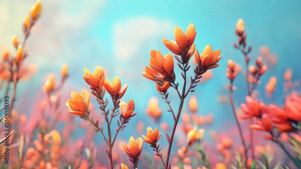 Selective focus on vibrant kangaroo paws flowers showcasing unique coloration and texture ideal for nature and wildlife enthusiasts Selective focus on vibrant kangaroo paws flowers showcasing unique coloration and texture ideal for nature and wildlife enthusiasts