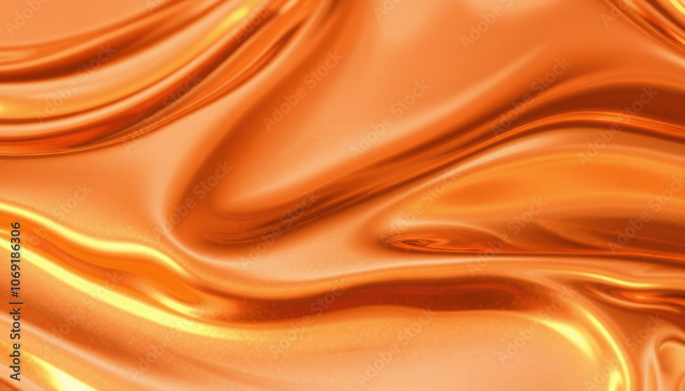 Liquid copper background with smooth, flowing texture and vibrant orange hues, creating warm and dynamic visual effect. Ideal for artistic and design applications