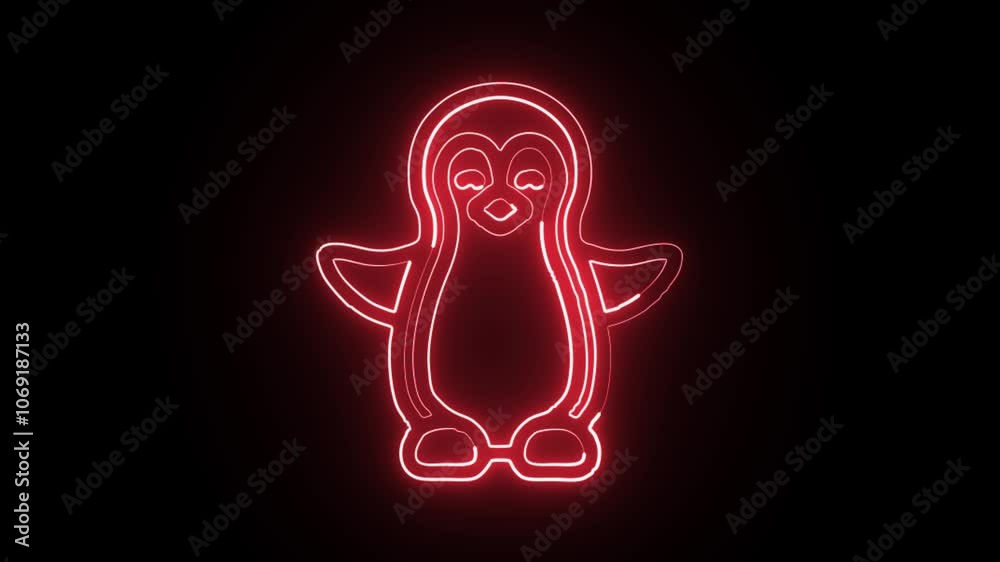 glowing neon animal icon isolated on black background. HD video motion graphic animation glowing neon animal icon isolated on black background. HD video motion graphic animation