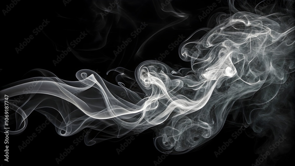 Obraz premium Abstract Smoke Texture on Black Background,Dark Background with Smoky Abstract Design