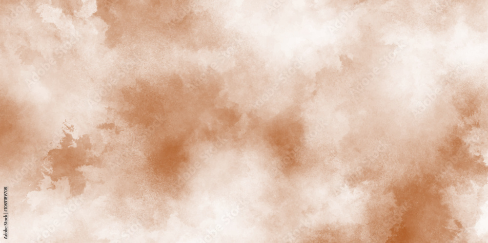Obraz premium Light beige and soft peach abstract texture with delicate shading, with soft brown and cream tones. Colorful Ink Stains on White Background, Autumn abstract background in watercolor with light brown .