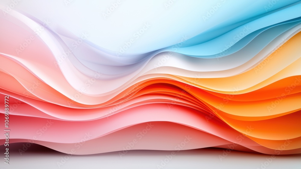Abstract layered pastel waves in shades of blue, pink, and orange. Soft gradient background with fluid forms. Abstract layered pastel waves in shades of blue, pink, and orange. Soft gradient background with fluid forms.